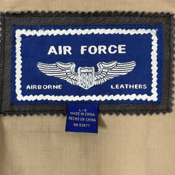 Air Force Airborne Leathers Men’s L Pilot Jacket Brown Genuine Leather - Picture 6 of 11